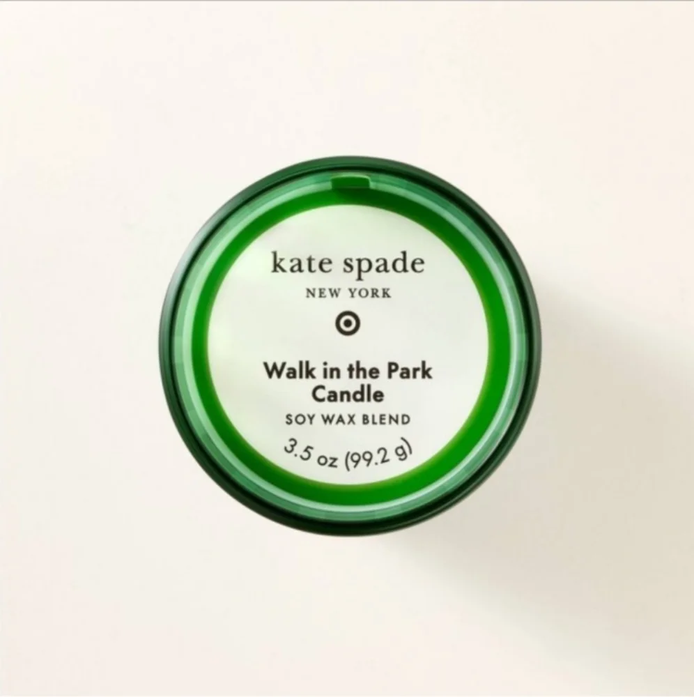 Kate Spade, NWT, "Walk In The Park Candle", Soy Wax Blend, Size 3.5 Oz, Green - Picture 2 of 3